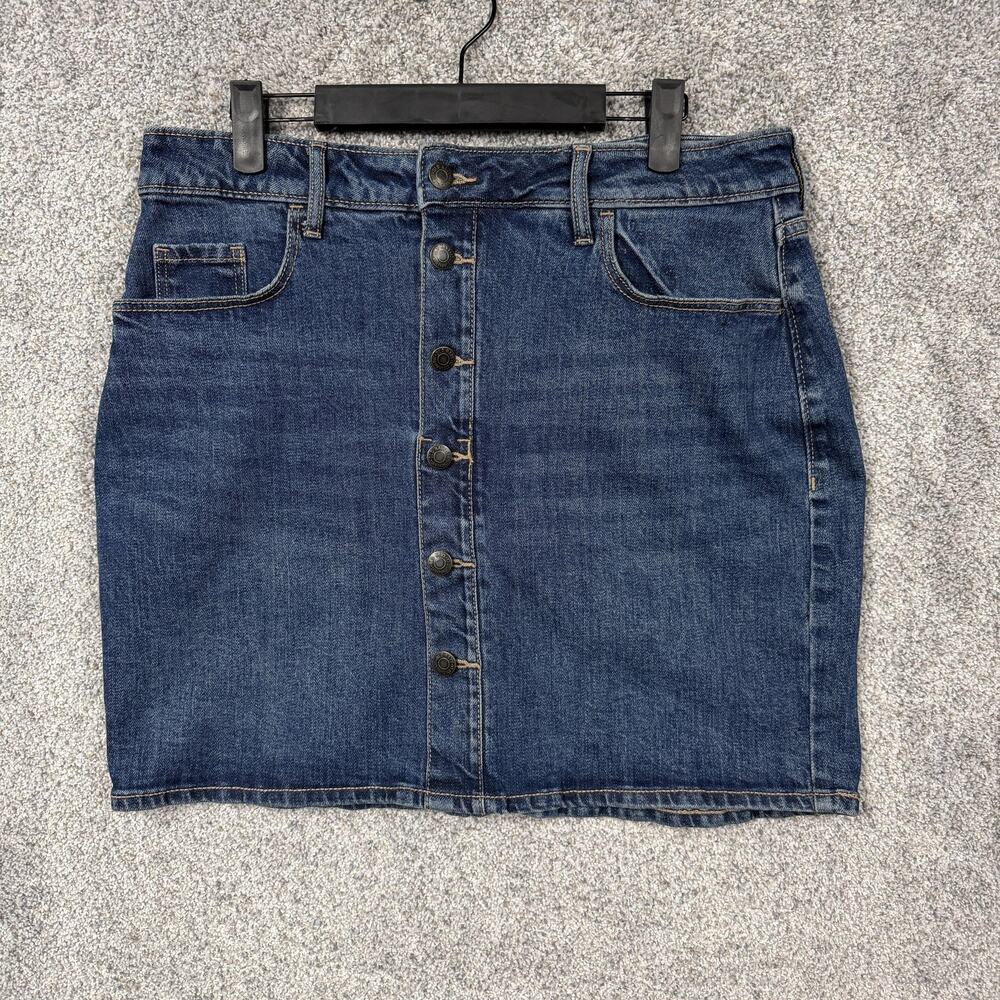 Old Navy Denim Skirt 10 Buttons Secret Slim Pocket Coastal Cowgirl Clean Girl